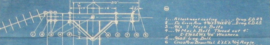White-line architectural drawing of an electricity transmission tower