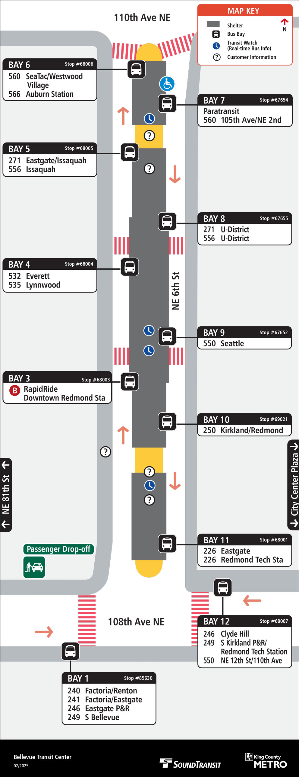 Bellevue Transit Center map