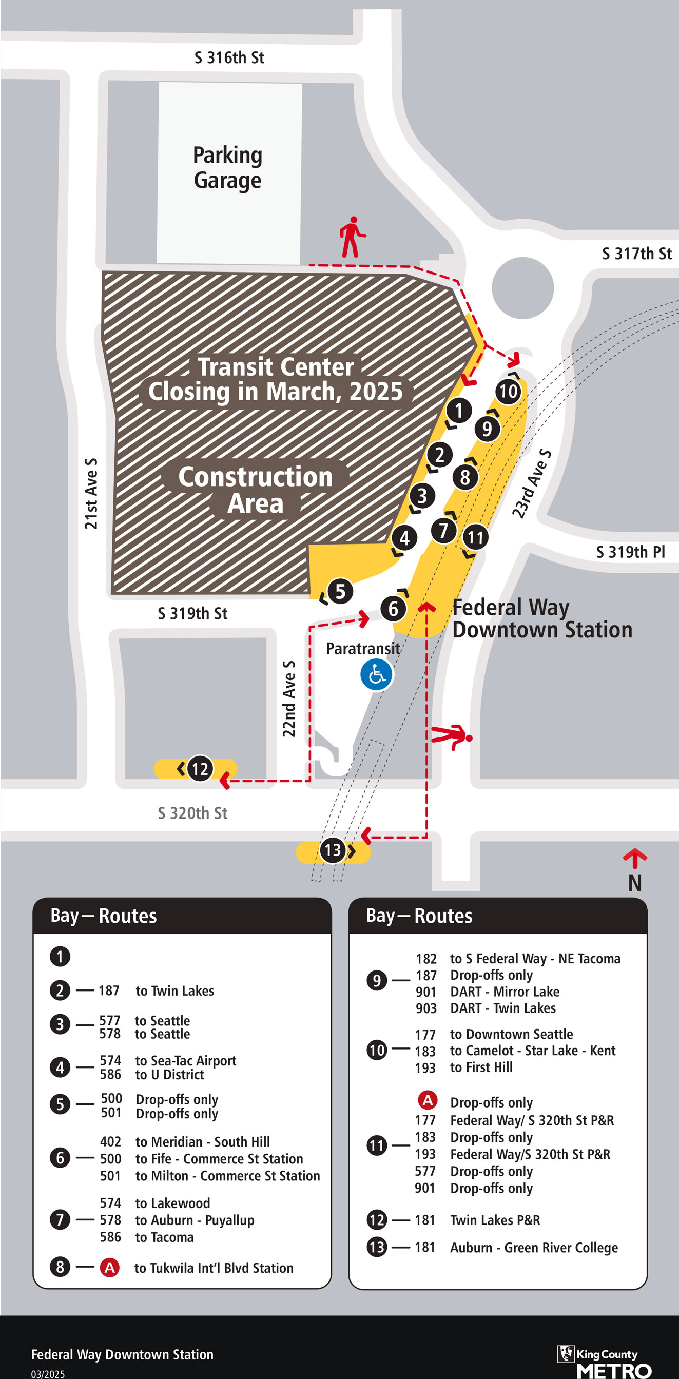 Federal Way Downtown station map