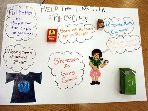 Stevenson Elementary School Green Week poster