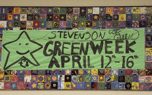 Stevenson Elementary School Green Week poster