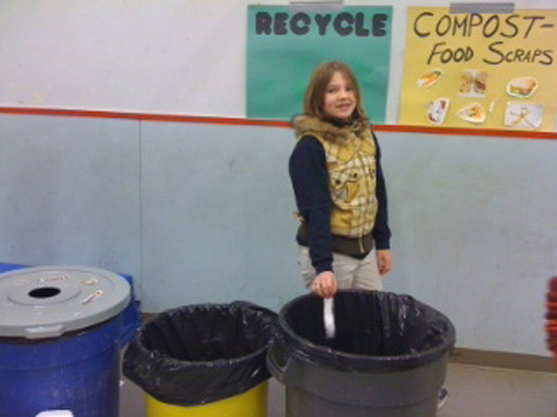 Lunchroom recycling at Star Lake Elementary