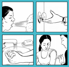 Mumps fact sheet with comic illustrations