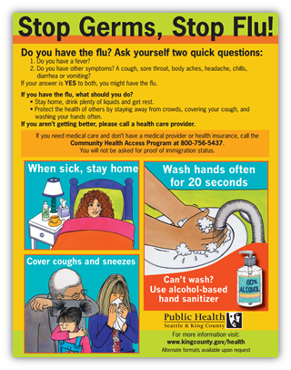 Stop Germs, Stop Flu poster