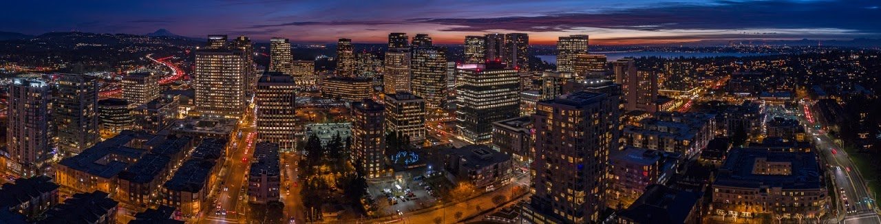 City of Bellevue skyline at night