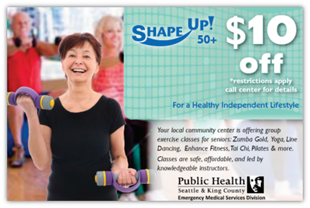 Shape Up! $10 off coupon for local senior community centers