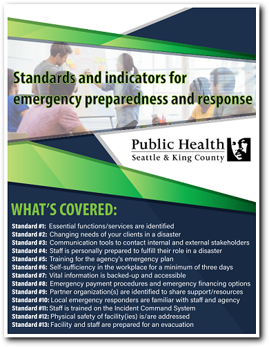 Standards and indicators for emergency preparedness and response