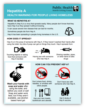 How to prevent from getting Hepatitis A for people living homeless