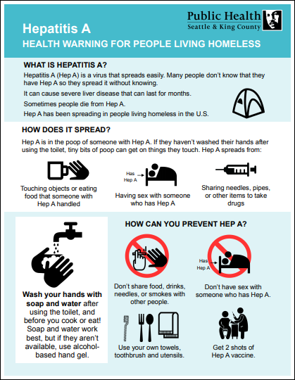 Hepatitis A warning for people living homeless
