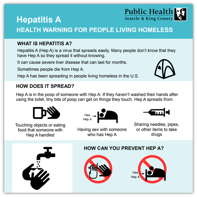 Health warning flyers for people living homeless