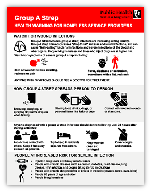 Group A Strep: Health warning for homeless service providers