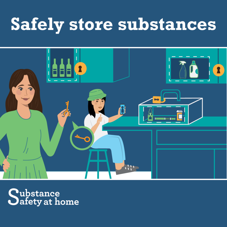 Store drugs and alcohol safely at home