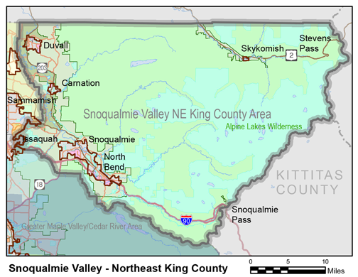 Map of Snoqualmie Valley/Northeast King County Community Service Area