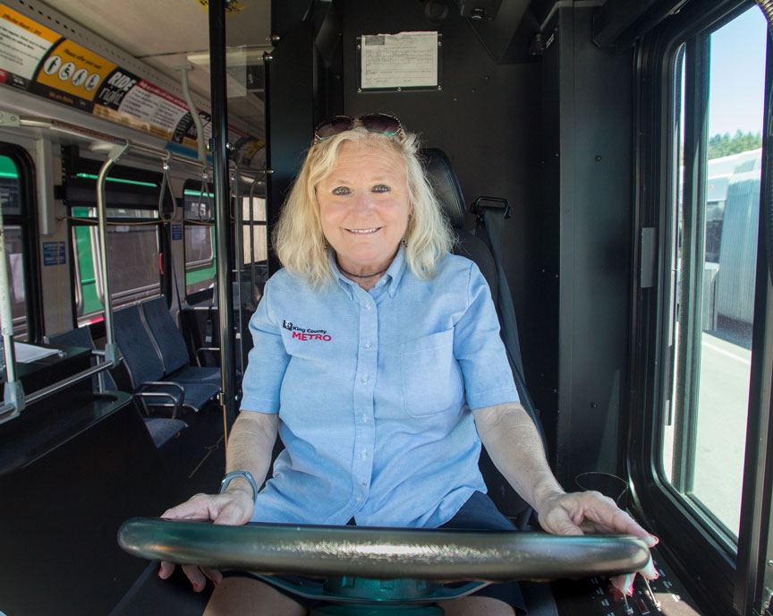 photo: bus driver Vicki Leslie