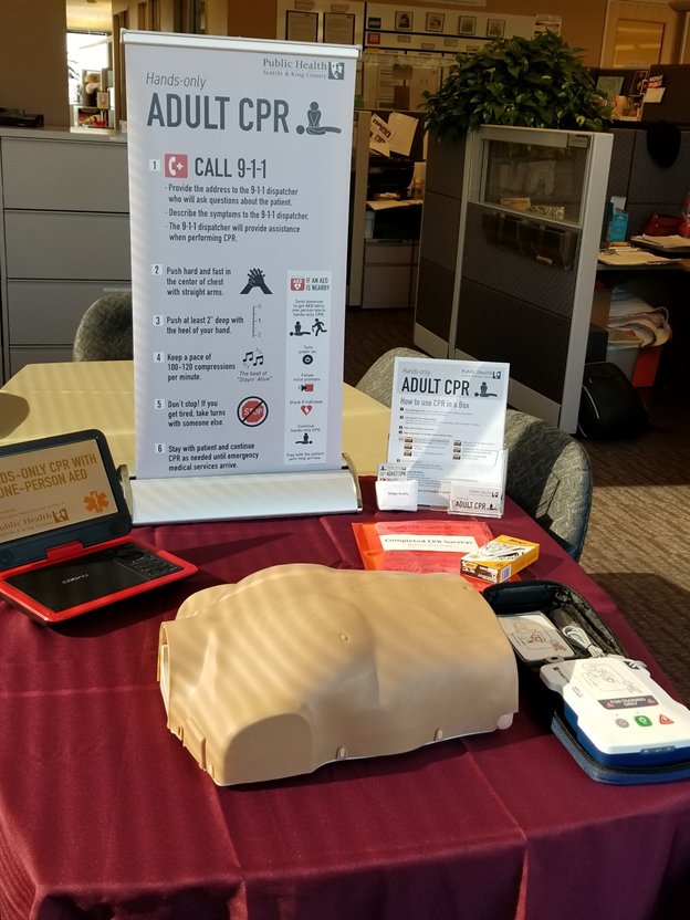 A display of the CPR in a Box contents