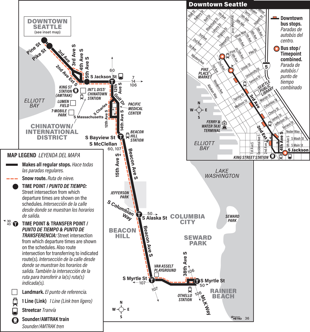 1988 Metro Transit Map Details, Seattle, Detailed maps incl…