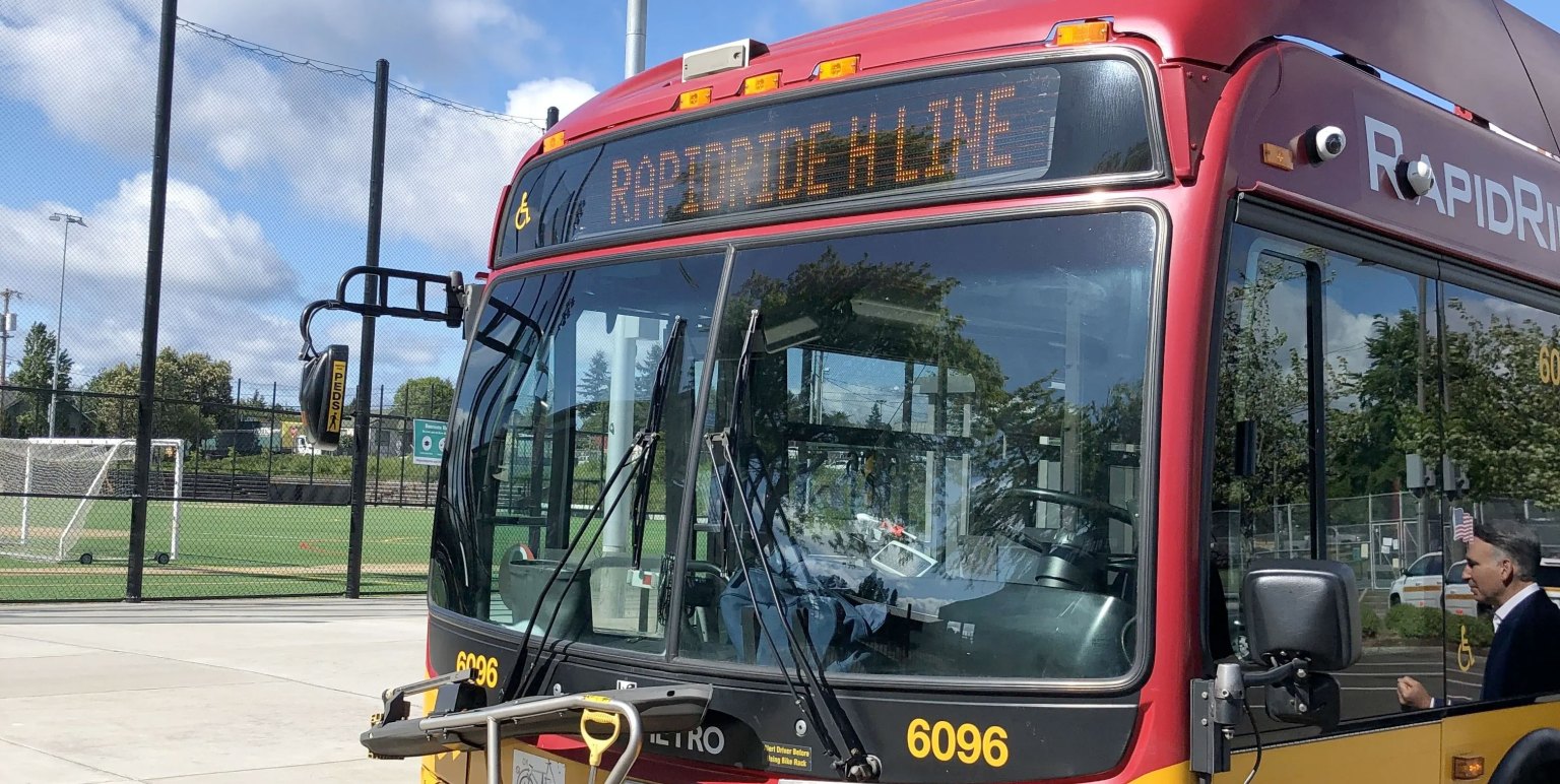 A picture of the new Rapid Line H bus line