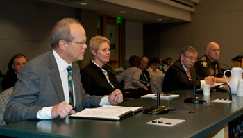 Image: Separately elected officials testify before the King County Council