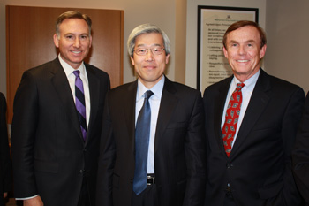 King County Executive Dow Constantine, Consul General Young Song and King County Councilman Pete von Reichbauer at the reception. 