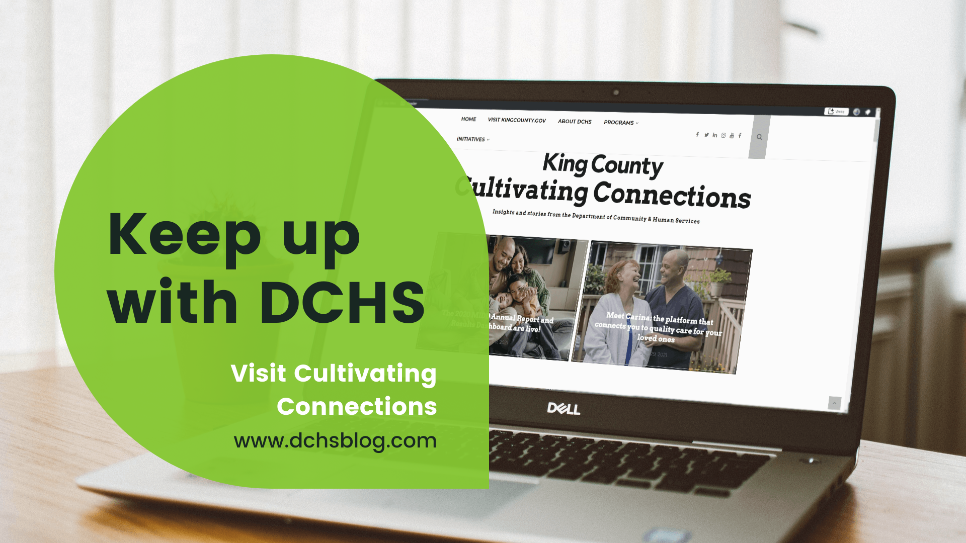 DCHS blog on laptop screen