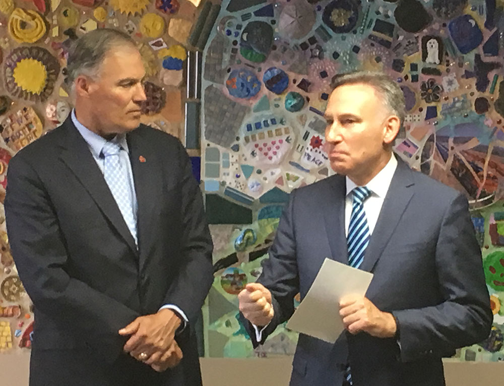 Gov. Jay Inslee and Executive Dow announce recommendations made by the CABTF to address mental-health system