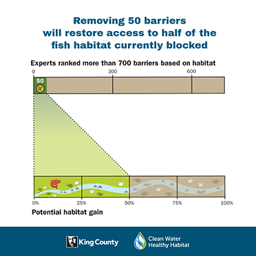Graphic: Removing 50 barriers will restore access to half of the fish habitat currently blocked