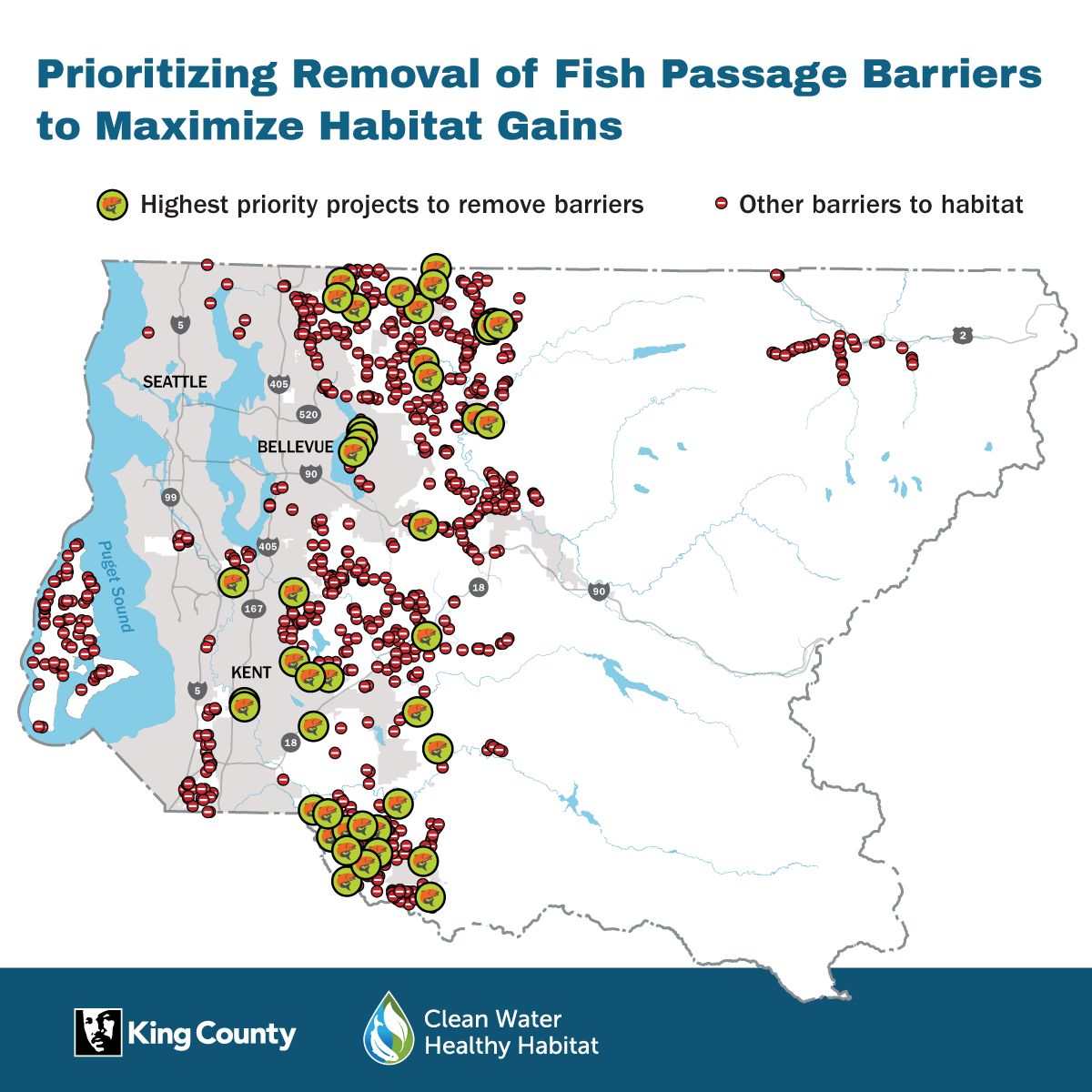 Map: Prioritizing Removal of Fish Passage Barriers to Maximize Habitat Gains