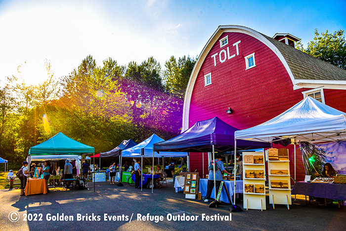 Tolt Barn at the Refuge Outdoor Festival, Golden Bricks Events