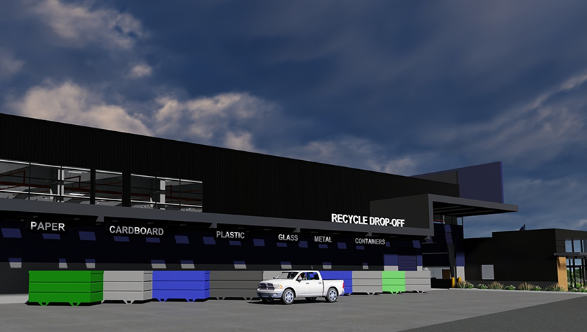 Architectural rendering of the South County recycle drop off area