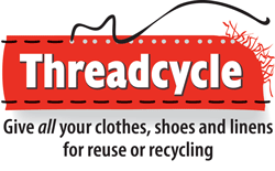 Threadcycle logo - give all your clothes, shoes and linens for reuse or recycling