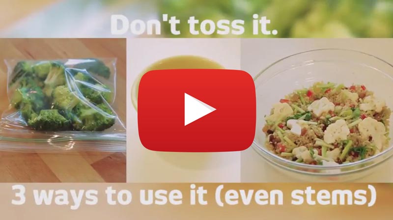 Learn how to use up extra broccoli (even stems)! (YouTube)