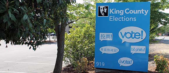 King County Elections building entrance