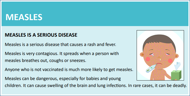 Measles information for families
