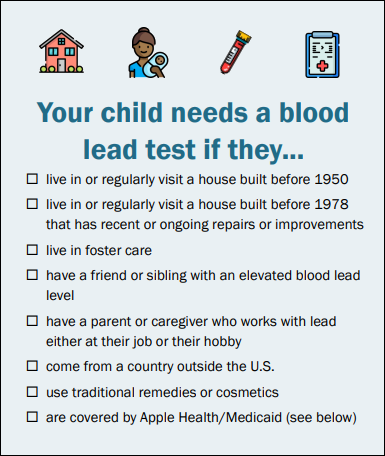 Your child needs a blood test if they...