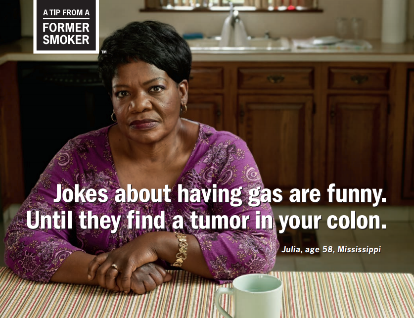 Julia: Jokes about having gas are funny. Until they find a tumor in your colon.