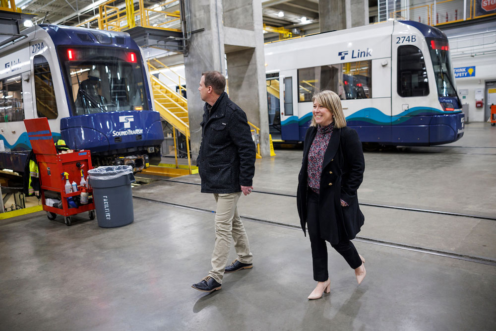 Celebrating Transit Appreciation Week at Metro Rail on March 15, 2023, in Seattle, Washington
