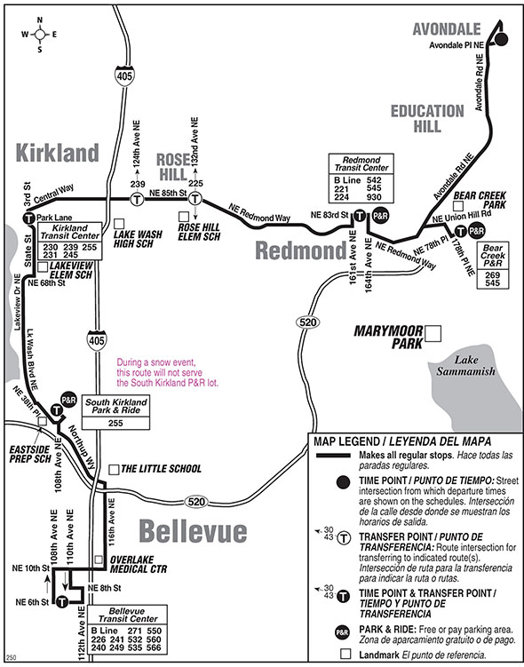 Map for Route 250