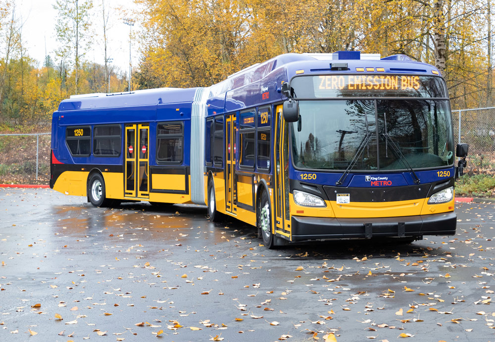 A King County Metro battery-powered bus