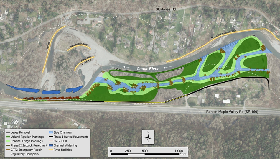 Riverbend Levee Setback Project plan on the Cedar River
