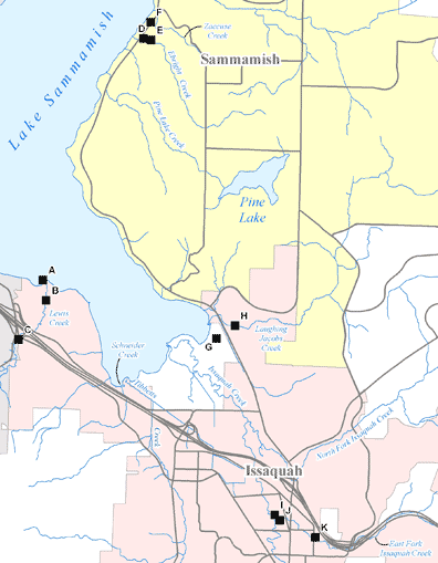 Kokanee restoration projects map 2011