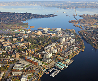 Panorama of University of Washigton, Lake Washington and Montlake Cut