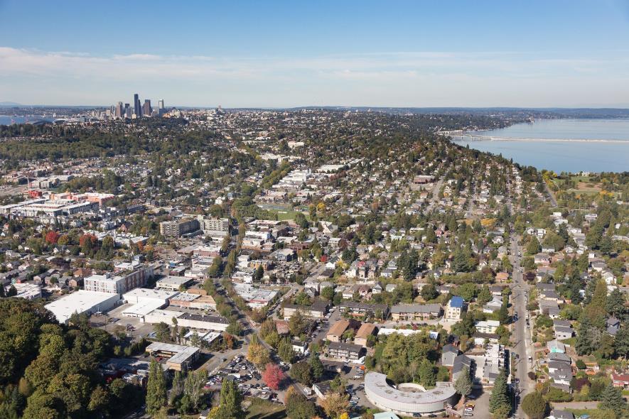 An aerial photo of Seattle.