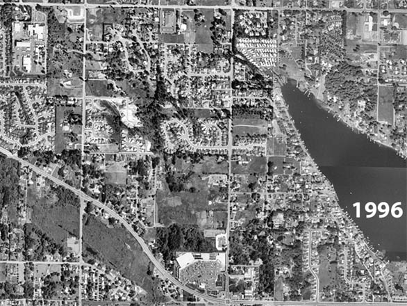 1996 Aerial Photograph of Lake Meridian