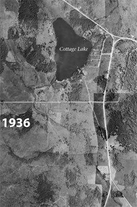 Aerial Photograph of Cottage Lake in 1936
