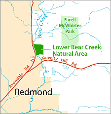 Lower Bear Creek Natural Area Location Map