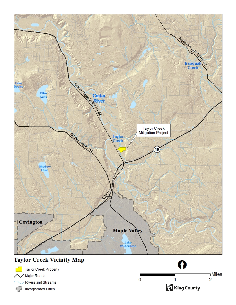 Vicinity Map for Taylor Creek Mitigation Site