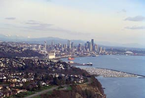 Elliott Bay and downtown Seattle