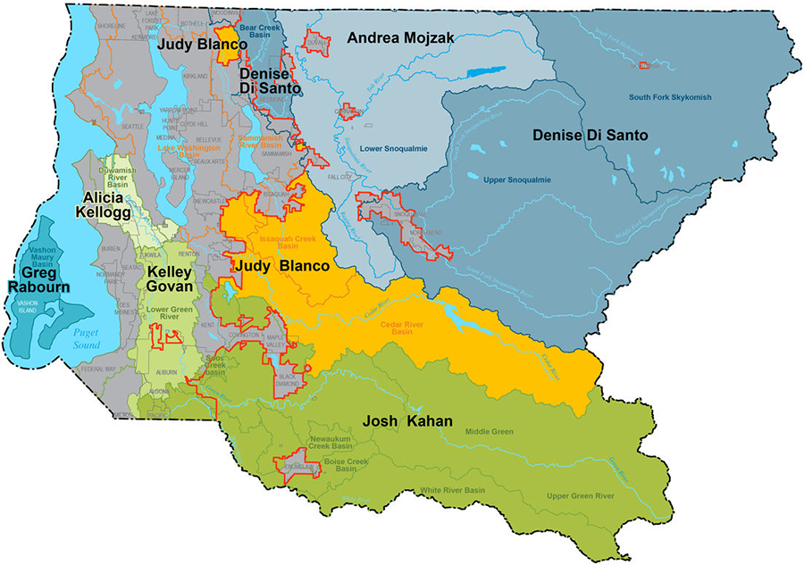 King County basin stewards map