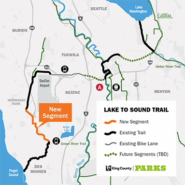 Lake to sound trail map - small version