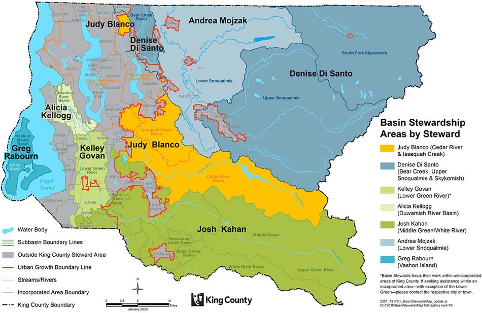 King County Basin Stewards Map - large size